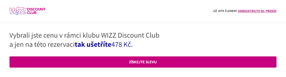 Wizz Air Discount Club: sleva na letenky Wizz Air