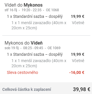 Řecko - Mykonos z Vídně za 1 034 Kč