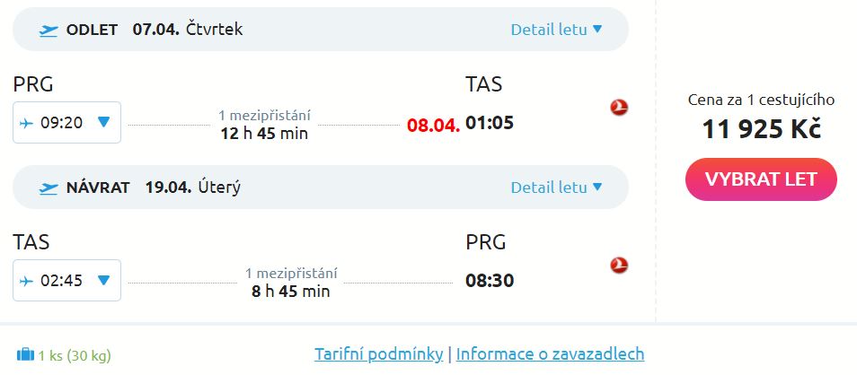 Z Prahy do Uzbekistánu: Taškent s Turkish Airlines