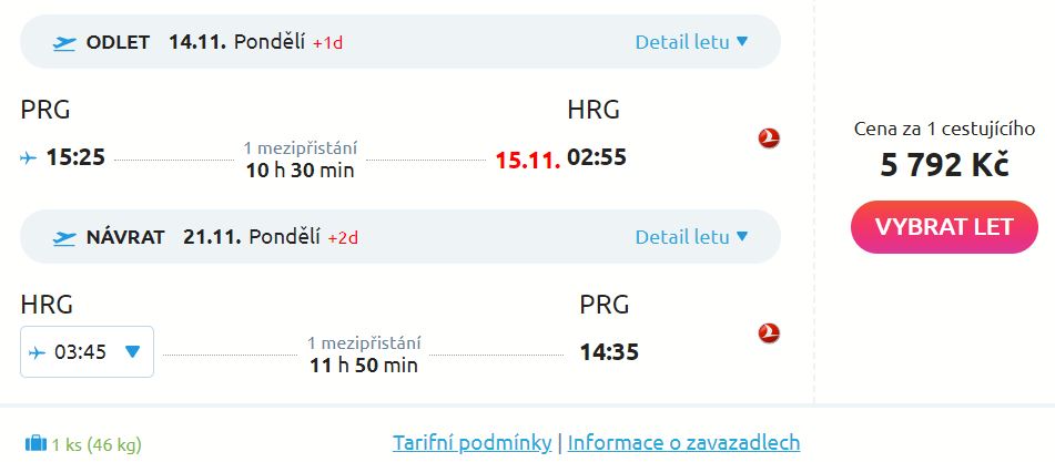 Z Prahy do egyptské Hurghady s Turkish Airlines