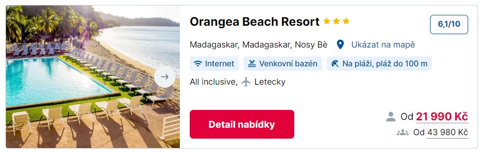 LM zájezdy z Prahy na Madagaskar – 4* hotely s all inclusive