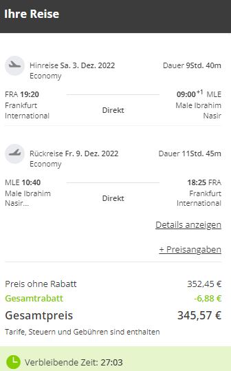 LM letenky na Maledivy: přímý let z německého Frankfurtu
