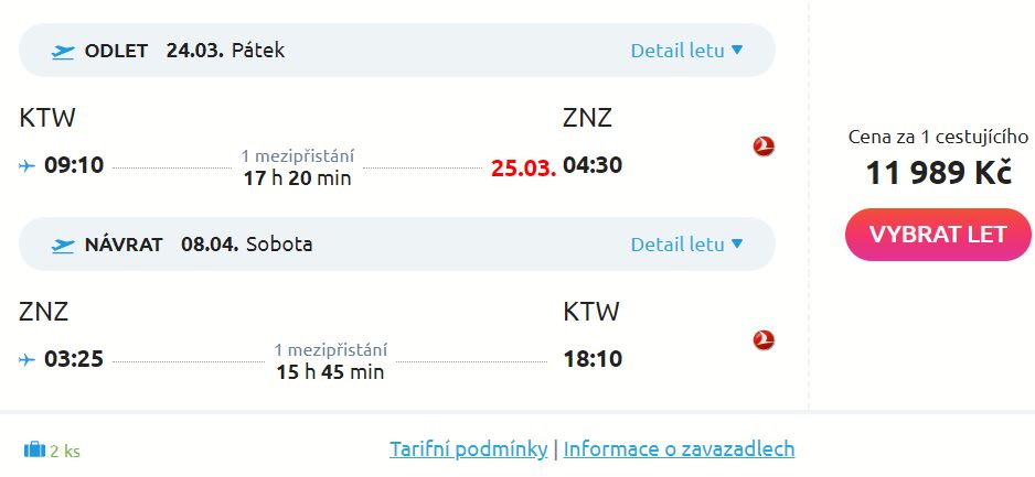 Na Zanzibar s odbavenými zavazadly – z Katowic s Turkish Airlines