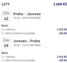 Nová linka z Prahy do Jerevanu od Wizz Airu