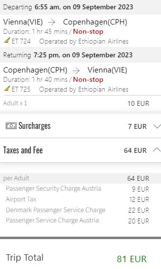 Z Vídně do Kodaně s Ethiopian Airlines (Boeingem 787-9)