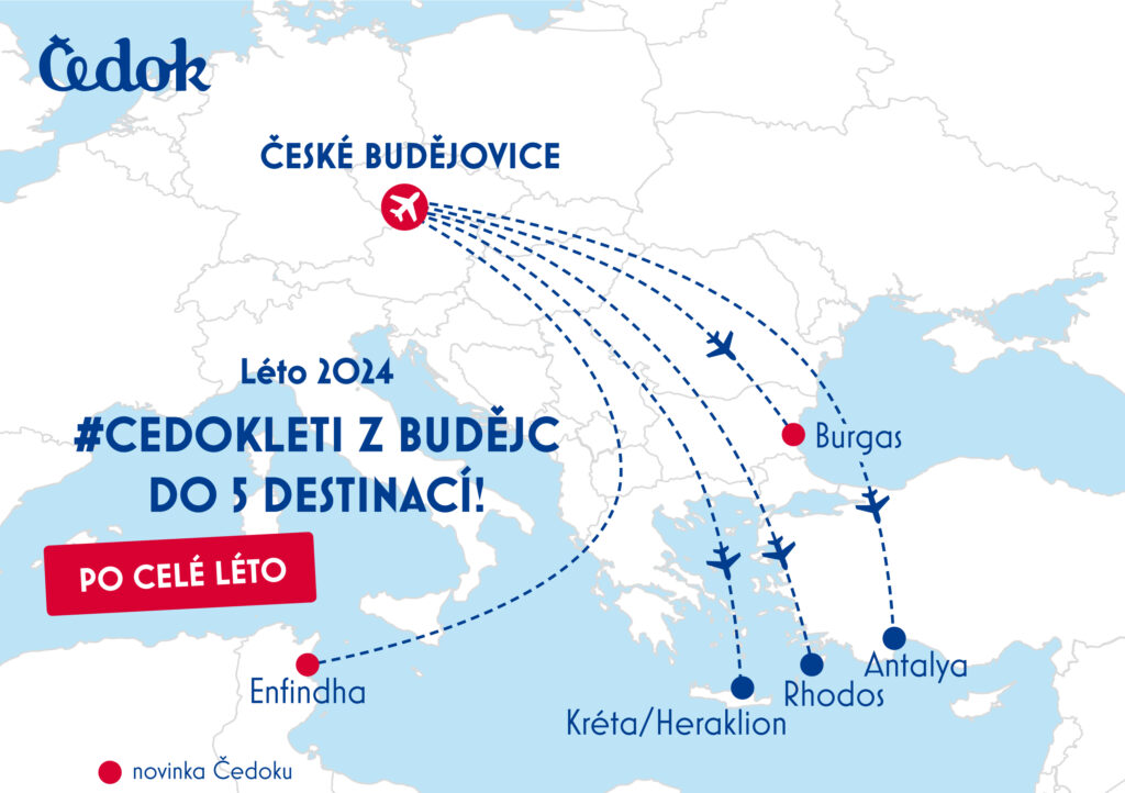 Z Českých Budějovic se bude létat do Bulharska a Tuniska