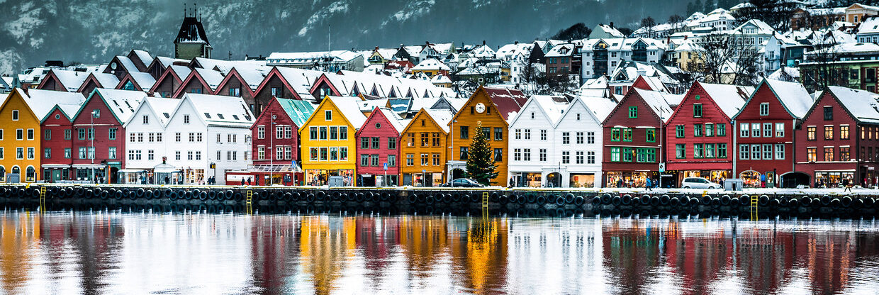 Norský Bergen z Katovic během zimy