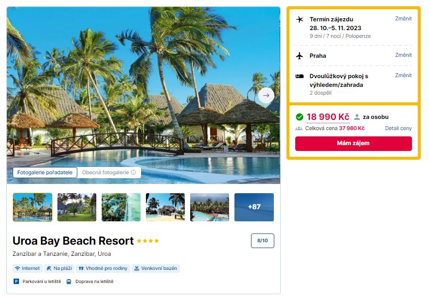 Zahájení sezony charterových letů z Prahy na Zanzibar aneb zájezdy do 4* hotelů