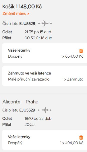 Nová linka z Prahy do Alicante od easyJetu