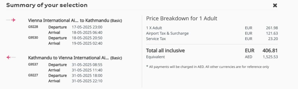 z vídně do nepálu