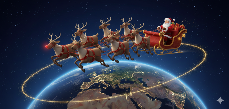 Speciální vánoční let Santa Clause v roce 2025