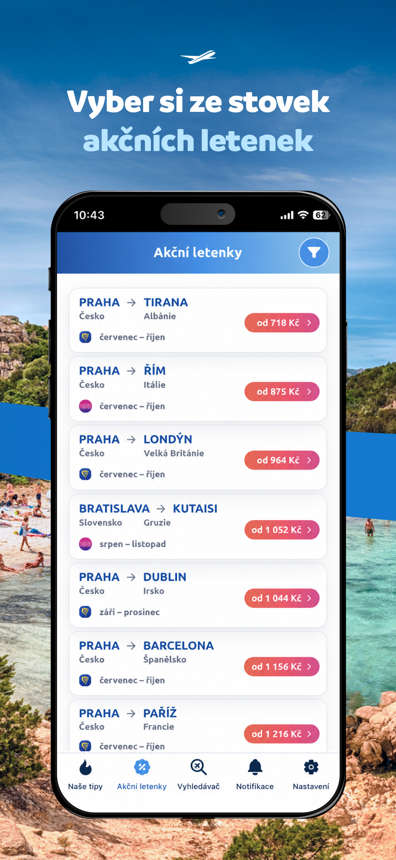 Akční letenky v aplikaci Zaletsi.cz
