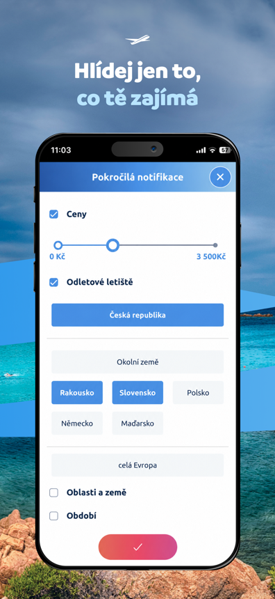 Pokročilé hlídače a notifikace v aplikaci Zaletsi.cz